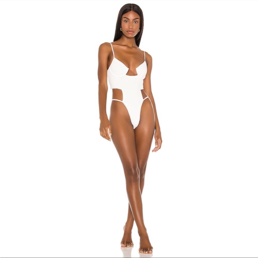 Michael Costello x Revolve Granger one piece swimsuit white - XL